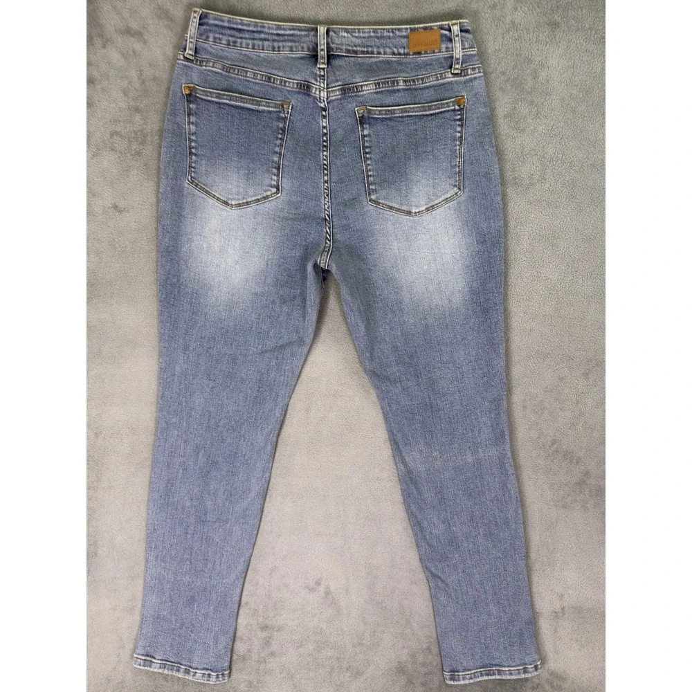Judy Blue Jeans Womens 13/31 Blue Light Wash High Rise Boyfriend Fit Stretch